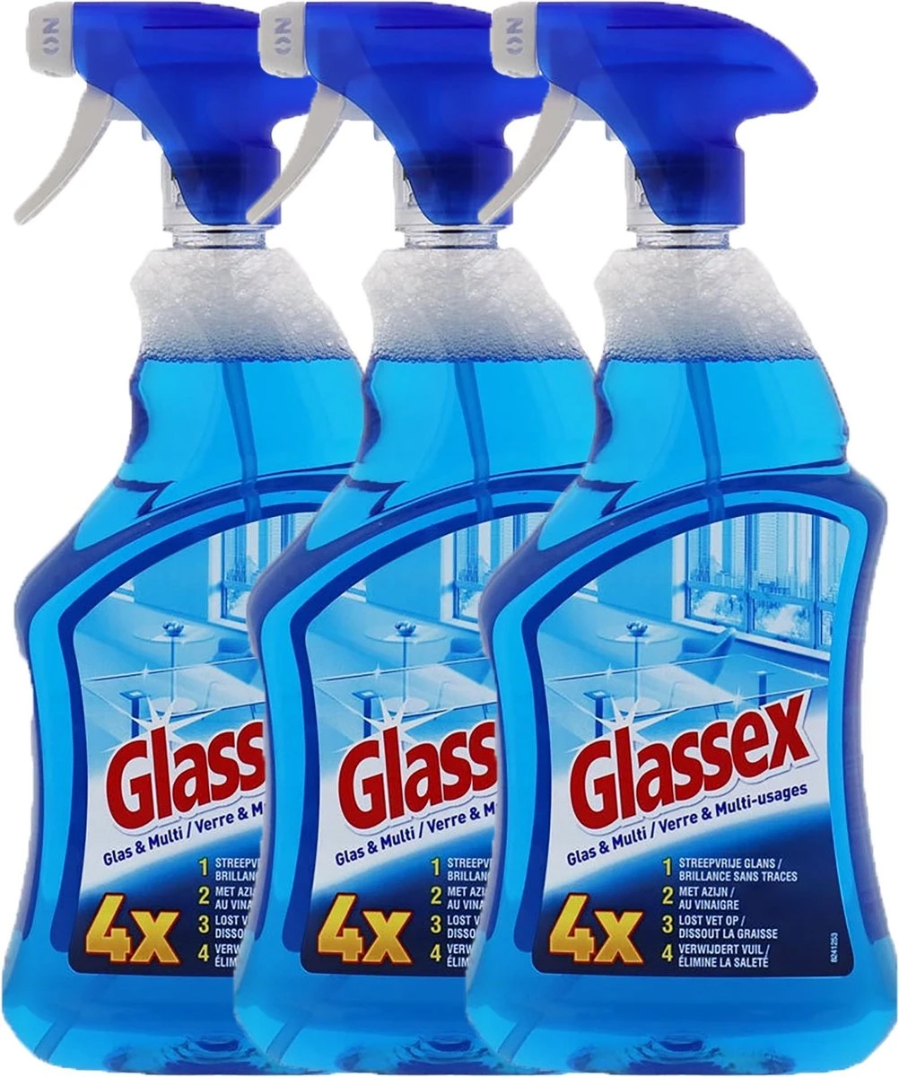 3 X Glassex Spray - Glas & Oppervlaktespray - Oppervlakte Spray - 3 X 750ml 1 3 X Glassex Spray - Glas & Oppervlaktespray - Oppervlakte Spray - 3 X 750ml