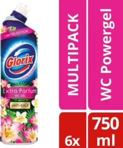 Glorix WC Powergel Toiletreiniger Pink Flower - 6 X 750 Ml - Voordeelverpakking -Levensproducten 1003x1200 1