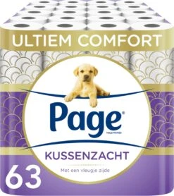 Page Toiletpapier - 63 Rollen - Kussenzacht Wc Papier (3-laags) - Met Extra Zijde - Voordeelverpakking