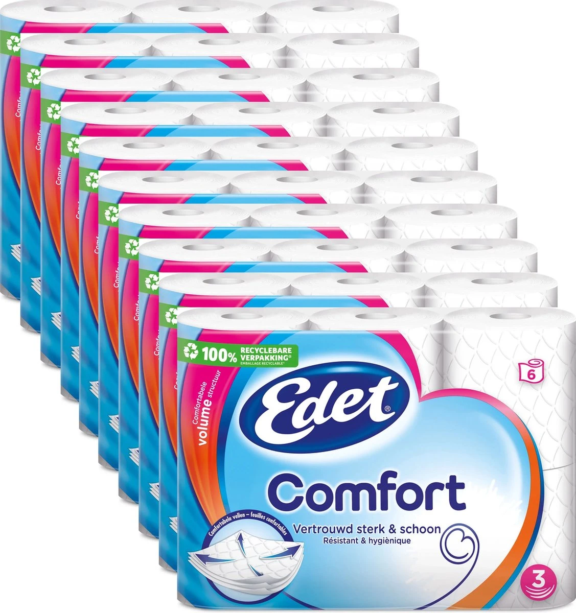 Edet Comfort 3-laags WC Papier - 60 Rollen 1 Edet Comfort 3-laags WC Papier - 60 Rollen