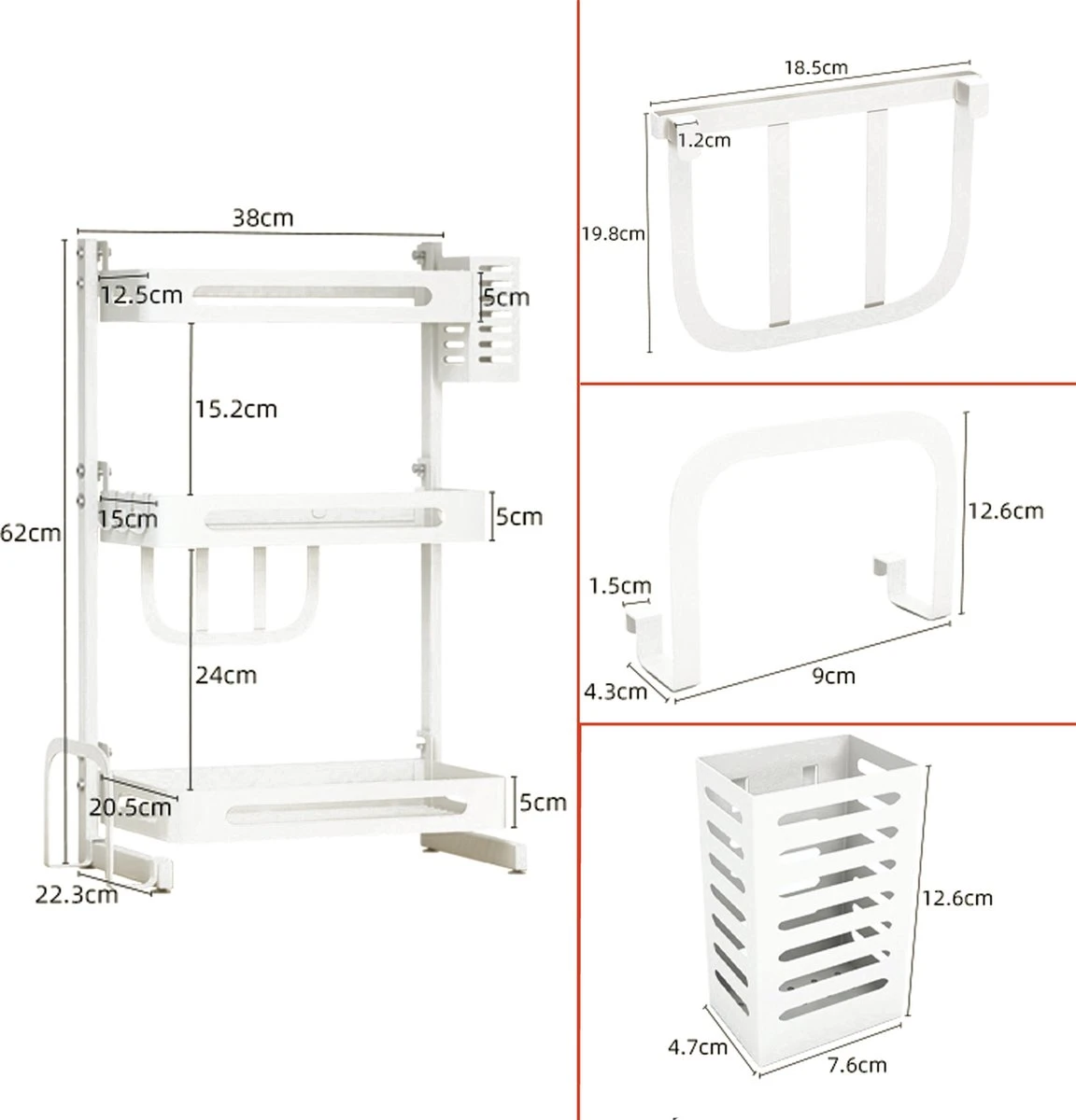 Chefs Cuisine Kruidenrek - Kruidenrek Staand - Keukenrek -aanrecht Organizer - Bureau Organizer - Keuken Organizers - Roestvrij Staal 5 Chefs Cuisine Kruidenrek - Kruidenrek Staand - Keukenrek -aanrecht Organizer - Bureau Organizer - Keuken Organizers - Roestvrij Staal - Afbeelding 5