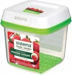 Sistema FreshWorks Doos Vierkant 1,5 L Groen, Transparant, Wit 1 Stuk(s)