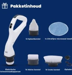 B-care Elektrische Schoonmaakborstel - 4 Opzetstukken - Wasborstel - Poetsmachine - Schrobborstel - Handborstel - Werkborstel - Schrobber - Boorborstel - Schoonmaakmiddelen - Reinigingsborstel -Levensproducten 1160x1200 1