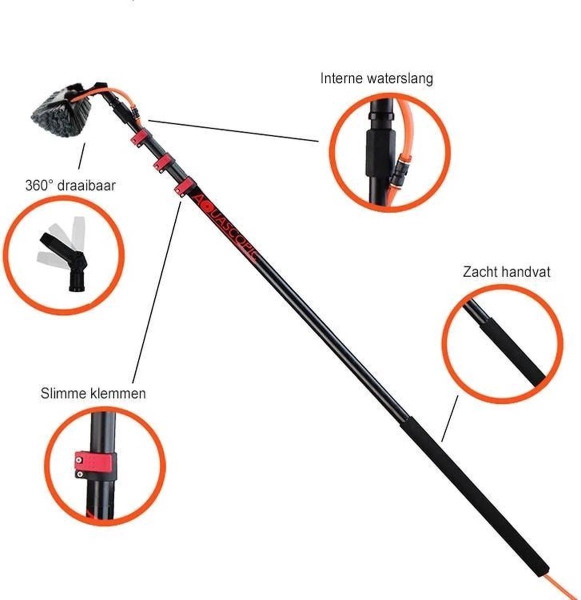 Telescoopsteel Met Borstel 6 Delige Set – Telescoop Met Borstel - Telescoopsteel Ramenwassen – Uitschuifbaar Tot 4,6 Meter - Met Zeepdispenser 5 Telescoopsteel Met Borstel 6 Delige Set – Telescoop Met Borstel - Telescoopsteel Ramenwassen – Uitschuifbaar Tot 4,6 Meter - Met Zeepdispenser - Afbeelding 5