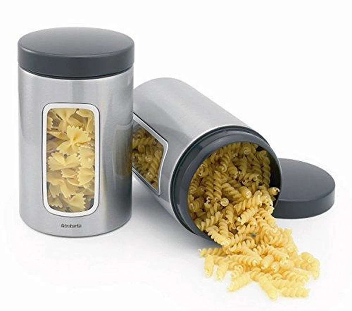 Brabantia Voorraadbus - 1,4 L - Matt Steel Fingerprint Proof / Matt Black Deksel - Met Venster 10 Brabantia Voorraadbus - 1,4 L - Matt Steel Fingerprint Proof / Matt Black Deksel - Met Venster - Afbeelding 10