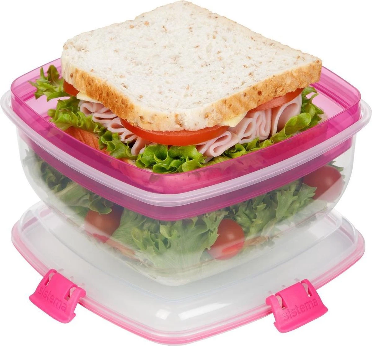 Sistema To Go Vershouddoos - Salade Kom - Roze - 1.1 Liter 3 Sistema To Go Vershouddoos - Salade Kom - Roze - 1.1 Liter - Afbeelding 3