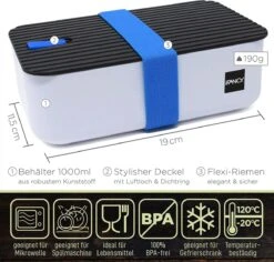 IFancy Lunchbox Tasty - Bento Lunch Box 1000ml - Dicht & Lekvrij Voor Kinderen & Volwassenen - Kantoor & School - BPA Vrij - Vaatwasser Magnetron & Vriezer Lunch Box (Blauw) 8 IFancy Lunchbox Tasty - Bento Lunch Box 1000ml - Dicht & Lekvrij Voor Kinderen & Volwassenen - Kantoor & School - BPA Vrij - Vaatwasser Magnetron & Vriezer Lunch Box (Blauw) -Levensproducten 1200x1148 8