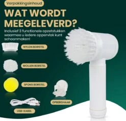 Apeiron Elektrische Schoonmaakborstel - Poetsmachine - Poliermachine - Schrobborstel - Handborstel - Werkborstel - Schrobber - Boorborstel - Wasborstel - Schoonmaakmiddelen - Reinigingsborstel - 3 Opzetstukken -Levensproducten 1200x1156 13