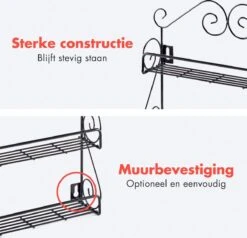KitchenBrothers Kruidenrek - Staand En Ophangbaar - Voor 21 Potjes - 3 Laags - Metaal 13 KitchenBrothers Kruidenrek - Staand En Ophangbaar - Voor 21 Potjes - 3 Laags - Metaal -Levensproducten 1200x1156 9