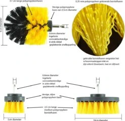 Merkloos Kibani 3 Delige Borstelset Voor Boormachine - Schrobborstel - Polypropyleen - Borstel Boormachine - Schuurborstel - Automatische Reiniging - Reinigingsborstels Voor Boormachine - Schoonmaakborstel -Levensproducten 1200x1164 3