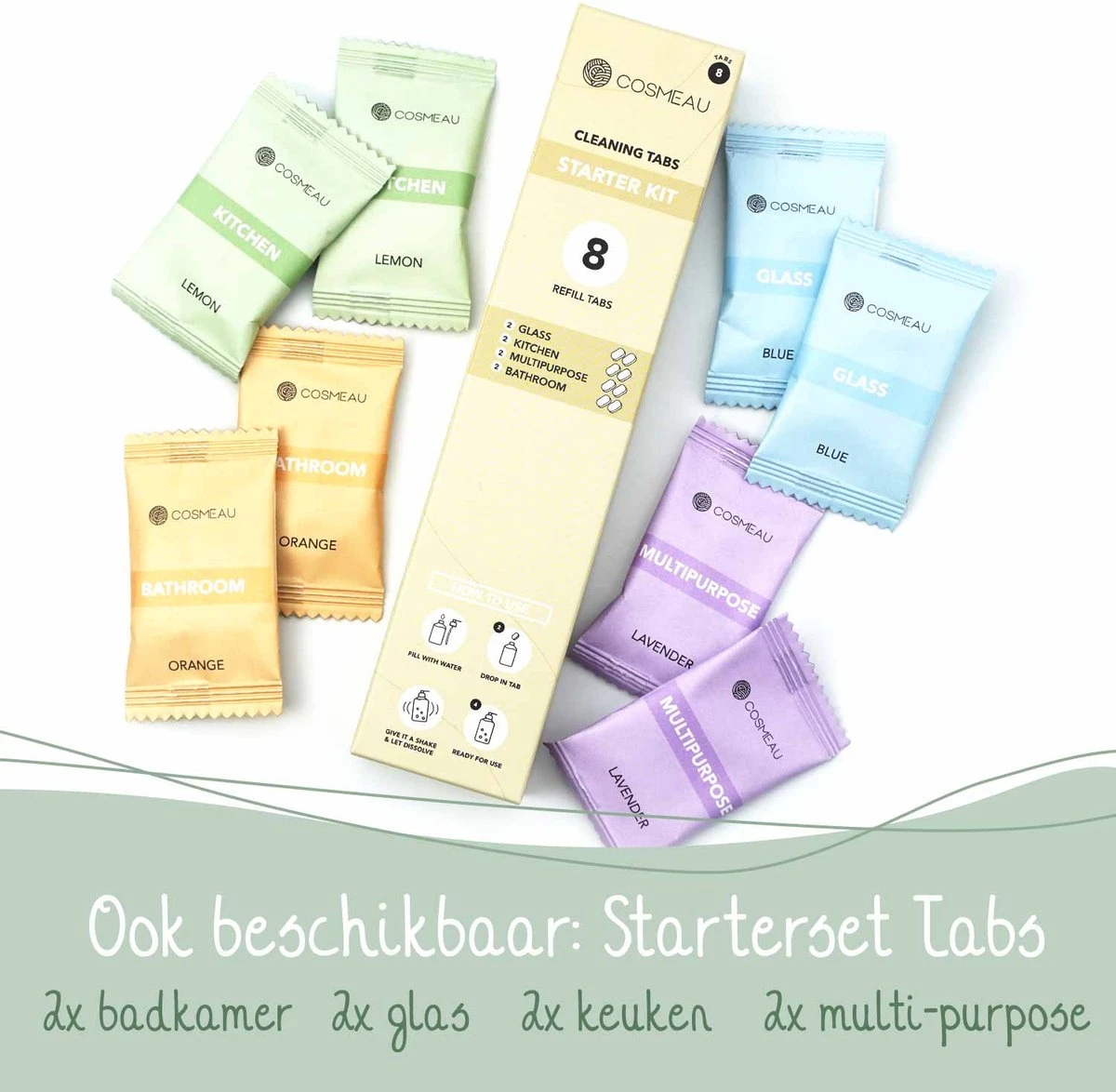 Cosmeau Schoonmaakmiddel Tabletten Cleaning Tabs Schoonmaak Tabs - Keukenreiniger - Badkamerreiniger Sanitair- Glasreiniger 9 Cosmeau Schoonmaakmiddel Tabletten Cleaning Tabs Schoonmaak Tabs - Keukenreiniger - Badkamerreiniger Sanitair- Glasreiniger - Afbeelding 9