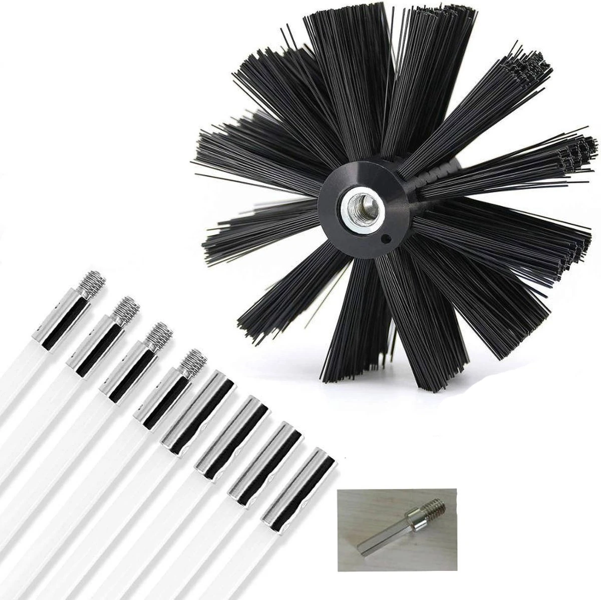 Kibani Schoorsteenborstel 9 Meter - Schoorsteenreiniger - Schoorsteenveger - Schoorsteenveegset - Schoorsteen Borstel - Veegkit - Borstelset Voor Boormachine - Boormachine 2 Kibani Schoorsteenborstel 9 Meter - Schoorsteenreiniger - Schoorsteenveger - Schoorsteenveegset - Schoorsteen Borstel - Veegkit - Borstelset Voor Boormachine - Boormachine - Afbeelding 2