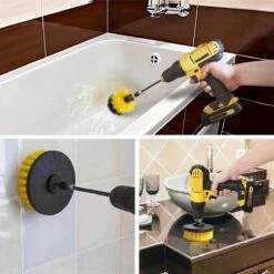 Merkloos 4-delige Borstelset Voor Boormachine - Inclusief Verlengstuk - Opzetborstels - Schrobborstel - Schuurborstel - Schoonmaakborstel - Tapijtreiniger - Brush - Geel - Gratis Verzending -Levensproducten 1200x1199 27