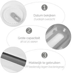 EGG BOX Wit Ei Opbergbox Eierhouder Eierdoos Koelkast Organizer -Levensproducten 1200x1199 31