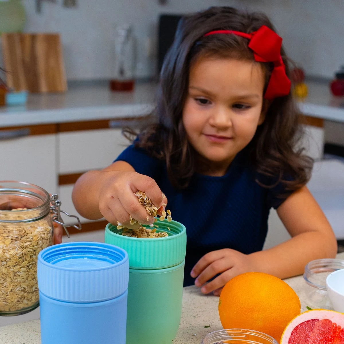 Coninx Yoghurtbeker To Go - Muesli Beker To Go - Lunchbeker - Mueslibeker 640ml ( 450ml+190ml ) - Blauw 6 Coninx Yoghurtbeker To Go - Muesli Beker To Go - Lunchbeker - Mueslibeker 640ml ( 450ml+190ml ) - Blauw - Afbeelding 6