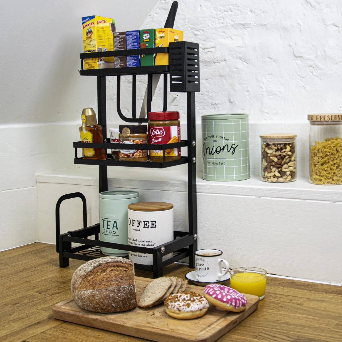 Chefs Cuisine Kruidenrek - Kruidenrek Staand - Keukenrek - Aanrecht Organiser - Bureau Organizer - Keuken Organizers - Roestvrij Staal 5 Chefs Cuisine Kruidenrek - Kruidenrek Staand - Keukenrek - Aanrecht Organiser - Bureau Organizer - Keuken Organizers - Roestvrij Staal - Afbeelding 5