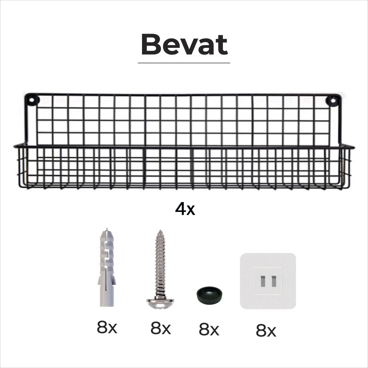 Friendly Kitchen Ophangbaar Kruidenrek - 4 Kruidenrekjes Voor Totaal 32 Kruidenpotjes - Spice Rack - Staal - Zwart 4 Friendly Kitchen Ophangbaar Kruidenrek - 4 Kruidenrekjes Voor Totaal 32 Kruidenpotjes - Spice Rack - Staal - Zwart - Afbeelding 4