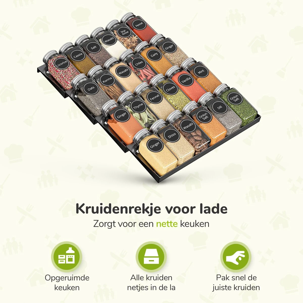 Kruidenrek Lade - Zwart - 4 Laags - Aluminium - Kruidenpotjes Opbergen 5 Kruidenrek Lade - Zwart - 4 Laags - Aluminium - Kruidenpotjes Opbergen - Afbeelding 5
