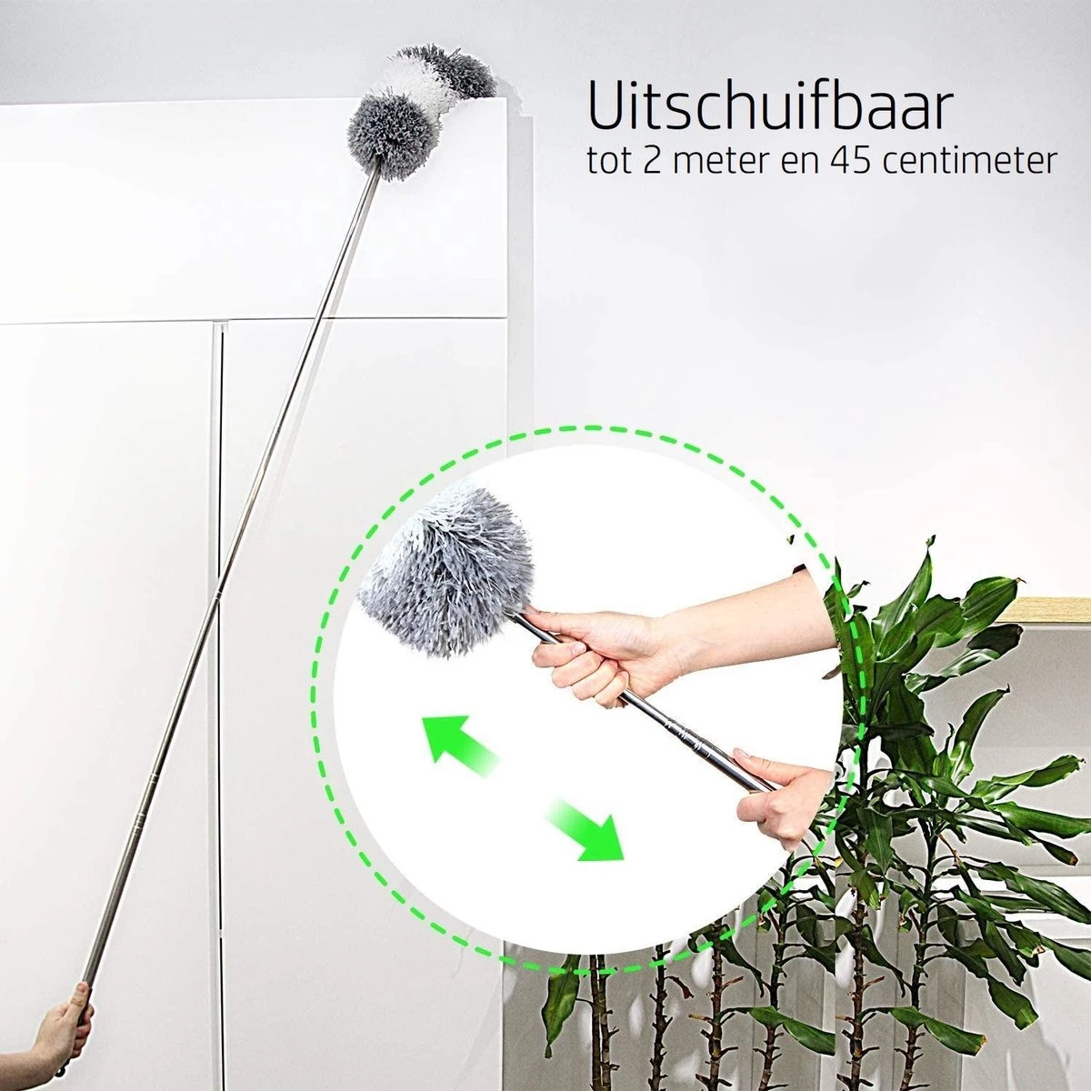 Vannons - Plumeau - Ragebol - Plumeau Uitschuifbaar Tot 245 Cm - Met Telescoopsteel - Wasbaar Microvezel - Grijs Wit 7 Vannons - Plumeau - Ragebol - Plumeau Uitschuifbaar Tot 245 Cm - Met Telescoopsteel - Wasbaar Microvezel - Grijs Wit - Afbeelding 7