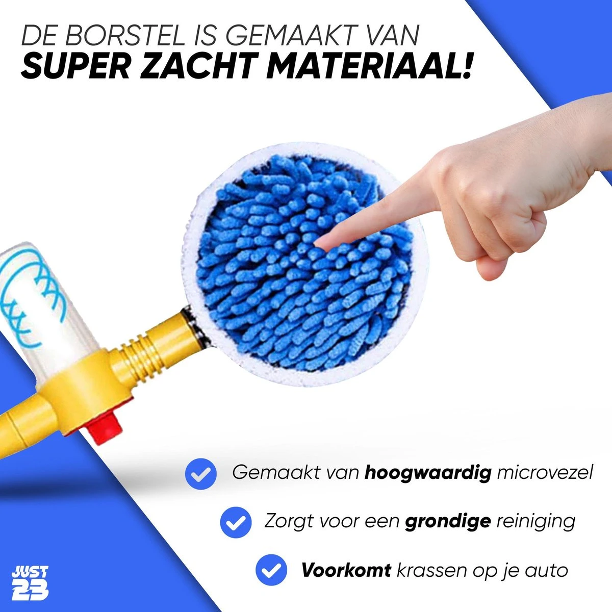 JUST23 Telescopische Autowasborstel – Schrobber Met Steel – Velgenborstel - Autowasset Met Zeep - Roterende Schoonmaakborstel - Multifunctionele Wasborstel 4 JUST23 Telescopische Autowasborstel – Schrobber Met Steel – Velgenborstel - Autowasset Met Zeep - Roterende Schoonmaakborstel - Multifunctionele Wasborstel - Afbeelding 4