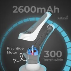 GoScrub® Elektrische Schoonmaakborstel – Elektrische Schrobber - Schrobborstel – Voor Badkamer Of Keuken – Schrobber Met Steel – Luiwagen – Polijstmachine - Poetsmachine Met 10 Opzetstukken -Levensproducten 1200x1200 1516