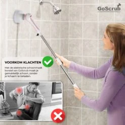 GoScrub® Elektrische Schoonmaakborstel – Elektrische Schrobber - Schrobborstel – Voor Badkamer Of Keuken – Schrobber Met Steel – Luiwagen – Polijstmachine - Roze 19 GoScrub® Elektrische Schoonmaakborstel – Elektrische Schrobber - Schrobborstel – Voor Badkamer Of Keuken – Schrobber Met Steel – Luiwagen – Polijstmachine - Roze -Levensproducten 1200x1200 1530