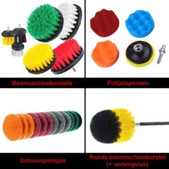 Borstelset Boormachine 25 Delig Per 2 - Schuursponsjes- Schrobborstel - Boorborstel - Schuurborstel - Borstel Boormachine - Schoonmaakborstel - Reinigingsborstel - Tapijtreiniger - Borstelset -Levensproducten 1200x1200 1548