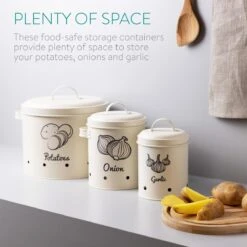 Navaris Set Van 3 Voorraadpotten - Voor Aardappelen, Uien En Knoflook - Metalen Voorraadblikken - Voor Opslag En Houdbaarheid - Vaatwasserbestendig 9 Navaris Set Van 3 Voorraadpotten - Voor Aardappelen, Uien En Knoflook - Metalen Voorraadblikken - Voor Opslag En Houdbaarheid - Vaatwasserbestendig -Levensproducten 1200x1200 1731