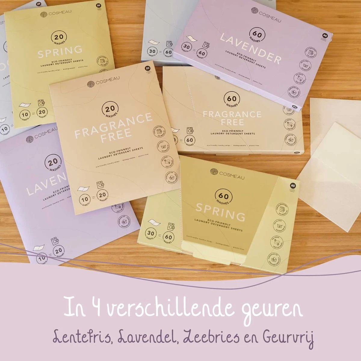 Cosmeau Wasmiddel Wasstrips 20 Wasbeurten Lentefris Wasvellen Wasdoekjes Detergent Sheets Wasdoekjes Proefpakket - Plasticvrij Biologisch Afbreekbaar 12 Cosmeau Wasmiddel Wasstrips 20 Wasbeurten Lentefris Wasvellen Wasdoekjes Detergent Sheets Wasdoekjes Proefpakket - Plasticvrij Biologisch Afbreekbaar - Afbeelding 12