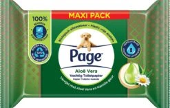 Page Vochtig Toiletpapier - 6 X 74 Stuks - Aloë Vera Maxi Vochtig Wc Papier - Voordeelverpakking -Levensproducten 1200x763 1