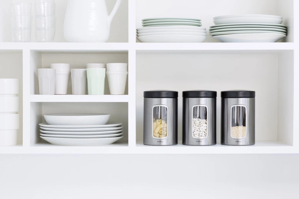 Brabantia Voorraadbus - 1,4 L - Matt Steel Fingerprint Proof / Matt Black Deksel - Met Venster 6 Brabantia Voorraadbus - 1,4 L - Matt Steel Fingerprint Proof / Matt Black Deksel - Met Venster - Afbeelding 6