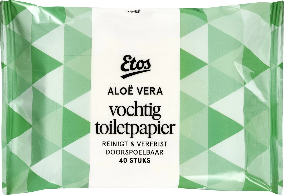 Etos Vochtig Toiletpapier – Aloë Vera – 480 Stuks (12 X 40) - Megabox 2 Etos Vochtig Toiletpapier – Aloë Vera – 480 Stuks (12 X 40) - Megabox - Afbeelding 2