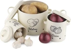Navaris Set Van 3 Voorraadpotten - Voor Aardappelen, Uien En Knoflook - Metalen Voorraadblikken - Voor Opslag En Houdbaarheid - Vaatwasserbestendig 11 Navaris Set Van 3 Voorraadpotten - Voor Aardappelen, Uien En Knoflook - Metalen Voorraadblikken - Voor Opslag En Houdbaarheid - Vaatwasserbestendig -Levensproducten 1200x839 2