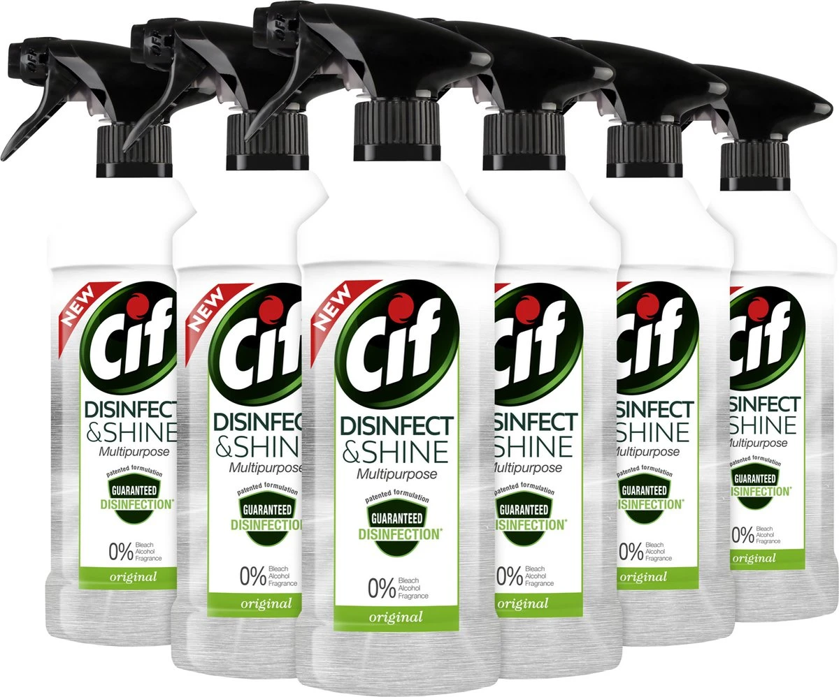 Cif Disinfect & Shine Original Desinfectie Spray - 6 X 500 Ml - Voordeelverpakking 3 Cif Disinfect & Shine Original Desinfectie Spray - 6 X 500 Ml - Voordeelverpakking - Afbeelding 3
