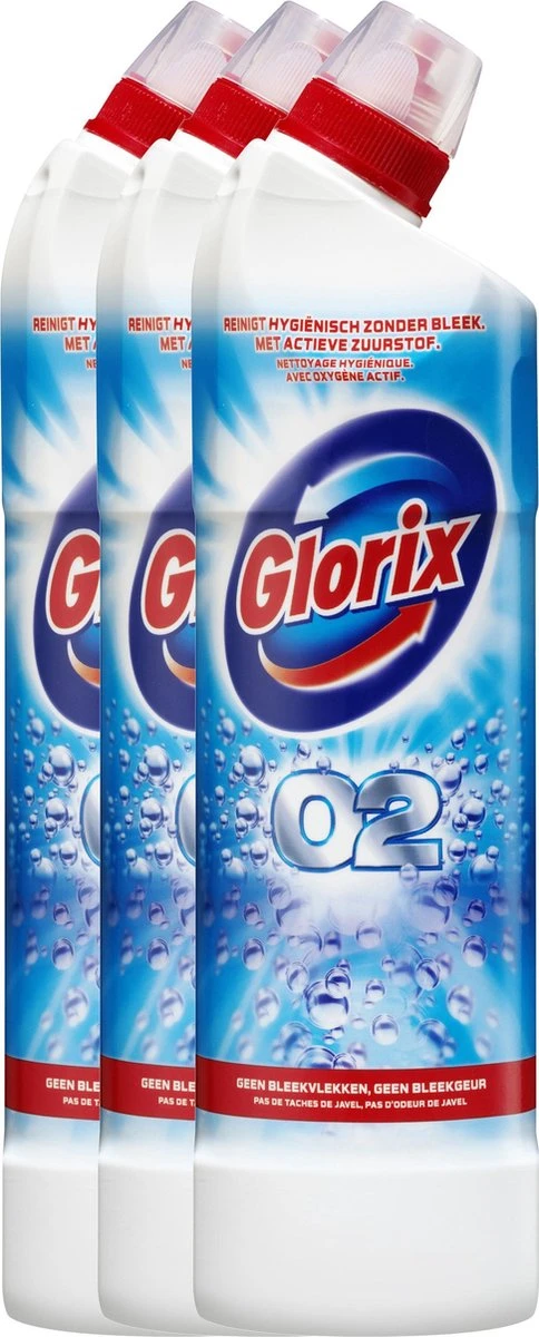 Glorix Bleek O2 - 750 Ml - Toiletreiniger - 3 Stuks - Voordeelverpakking 1 Glorix Bleek O2 - 750 Ml - Toiletreiniger - 3 Stuks - Voordeelverpakking