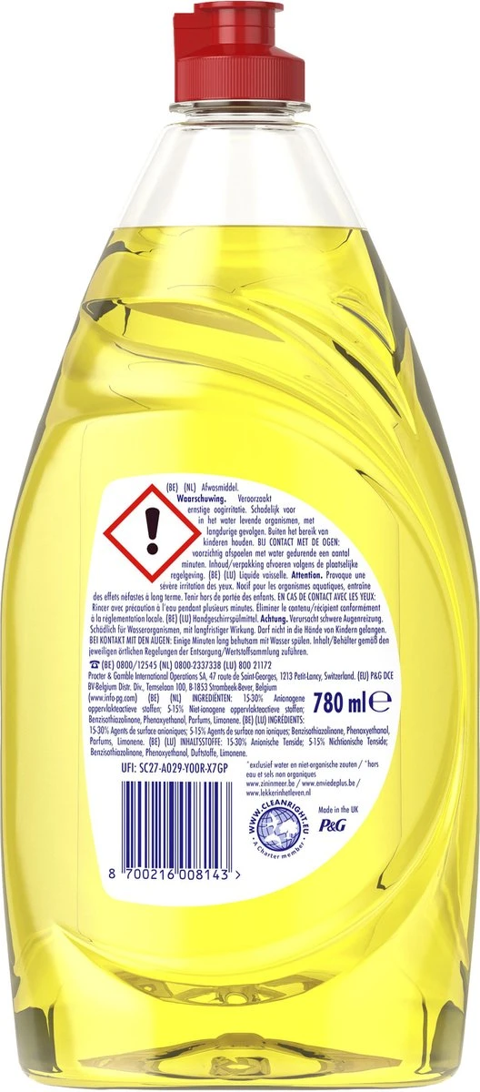 Dreft Platinum - Quickwash - Citroen - Vloeibaar Afwasmiddel - Voordeelverpakking 8 X 780 Ml 7 Dreft Platinum - Quickwash - Citroen - Vloeibaar Afwasmiddel - Voordeelverpakking 8 X 780 Ml - Afbeelding 7