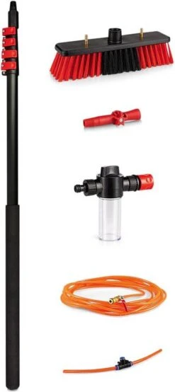 Merkloos Telescoopsteel Ramenwassen 4,6M - Met Borstel & Waterdoorvoer - Voor Ramen - Watertoevoer - Borstel -Levensproducten 535x1200 1