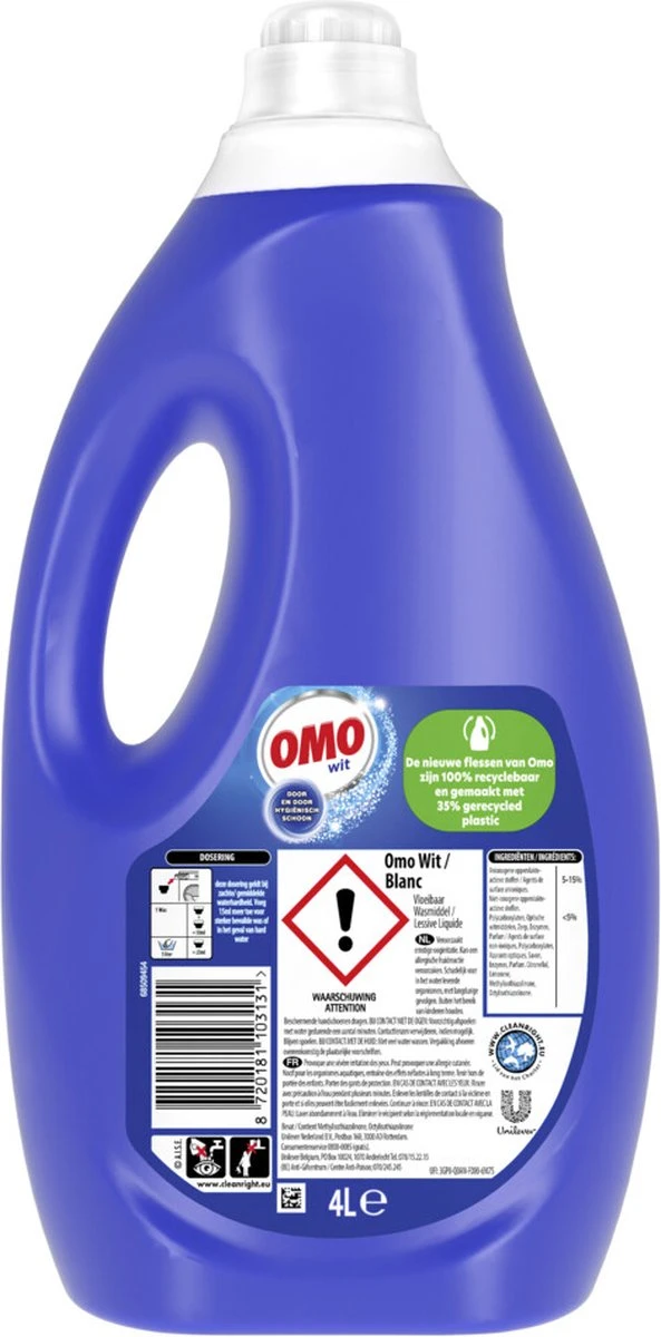 Omo Wit XXL Vloeibaar Wasmiddel - 80 Wasbeurten - Voordeelfles 2 Omo Wit XXL Vloeibaar Wasmiddel - 80 Wasbeurten - Voordeelfles - Afbeelding 2