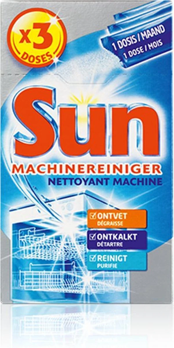 SUN® Sun - Vaatwasmachinereiniger - Pak 3 Dosissen - 2 Stuks 2 SUN® Sun - Vaatwasmachinereiniger - Pak 3 Dosissen - 2 Stuks - Afbeelding 2
