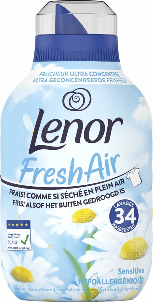 Lenor Fresh Air Sensitive - Wasverzachter - 6 X 34 Wasbeurten Voordeelverpakking 2 Lenor Fresh Air Sensitive - Wasverzachter - 6 X 34 Wasbeurten Voordeelverpakking - Afbeelding 2