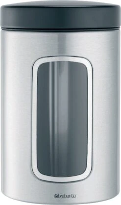 Brabantia Voorraadbus - 1,4 L - Matt Steel Fingerprint Proof / Matt Black Deksel - Met Venster 18 Brabantia Voorraadbus - 1,4 L - Matt Steel Fingerprint Proof / Matt Black Deksel - Met Venster -Levensproducten 713x1200 1
