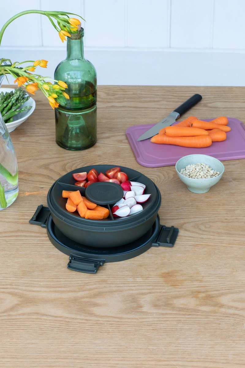 Brabantia Make & Take Salade Lunchbox - 1,3 L - Kunststof - Dark Grey 8 Brabantia Make & Take Salade Lunchbox - 1,3 L - Kunststof - Dark Grey - Afbeelding 8