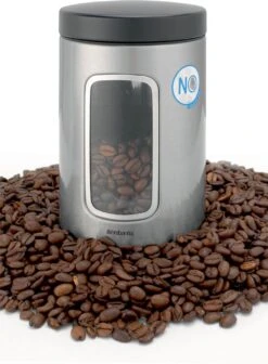 Brabantia Voorraadbus - 1,4 L - Matt Steel Fingerprint Proof / Matt Black Deksel - Met Venster 12 Brabantia Voorraadbus - 1,4 L - Matt Steel Fingerprint Proof / Matt Black Deksel - Met Venster -Levensproducten 882x1200 1