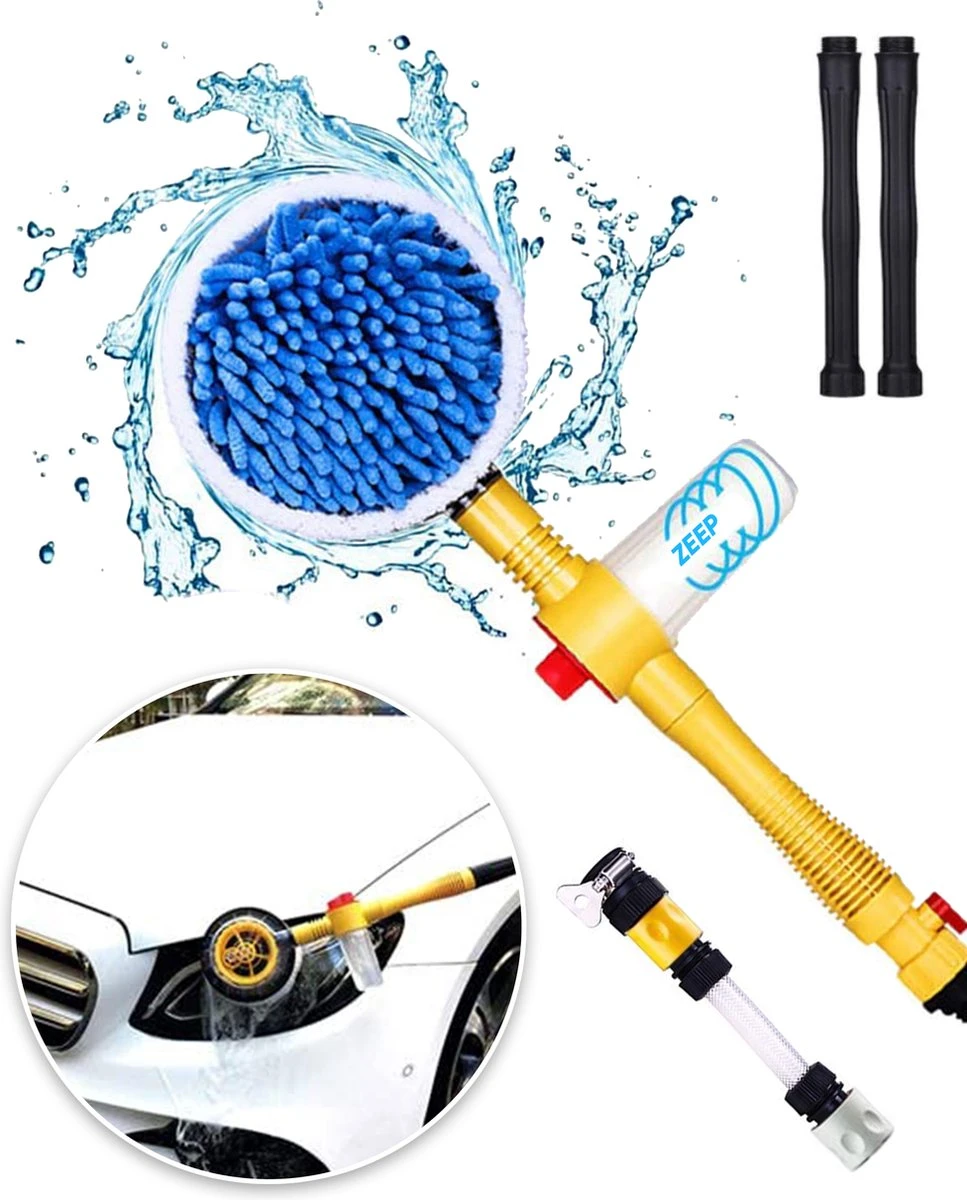 JUST23 Telescopische Autowasborstel – Schrobber Met Steel – Velgenborstel - Autowasset Met Zeep - Roterende Schoonmaakborstel - Multifunctionele Wasborstel 1 JUST23 Telescopische Autowasborstel – Schrobber Met Steel – Velgenborstel - Autowasset Met Zeep - Roterende Schoonmaakborstel - Multifunctionele Wasborstel