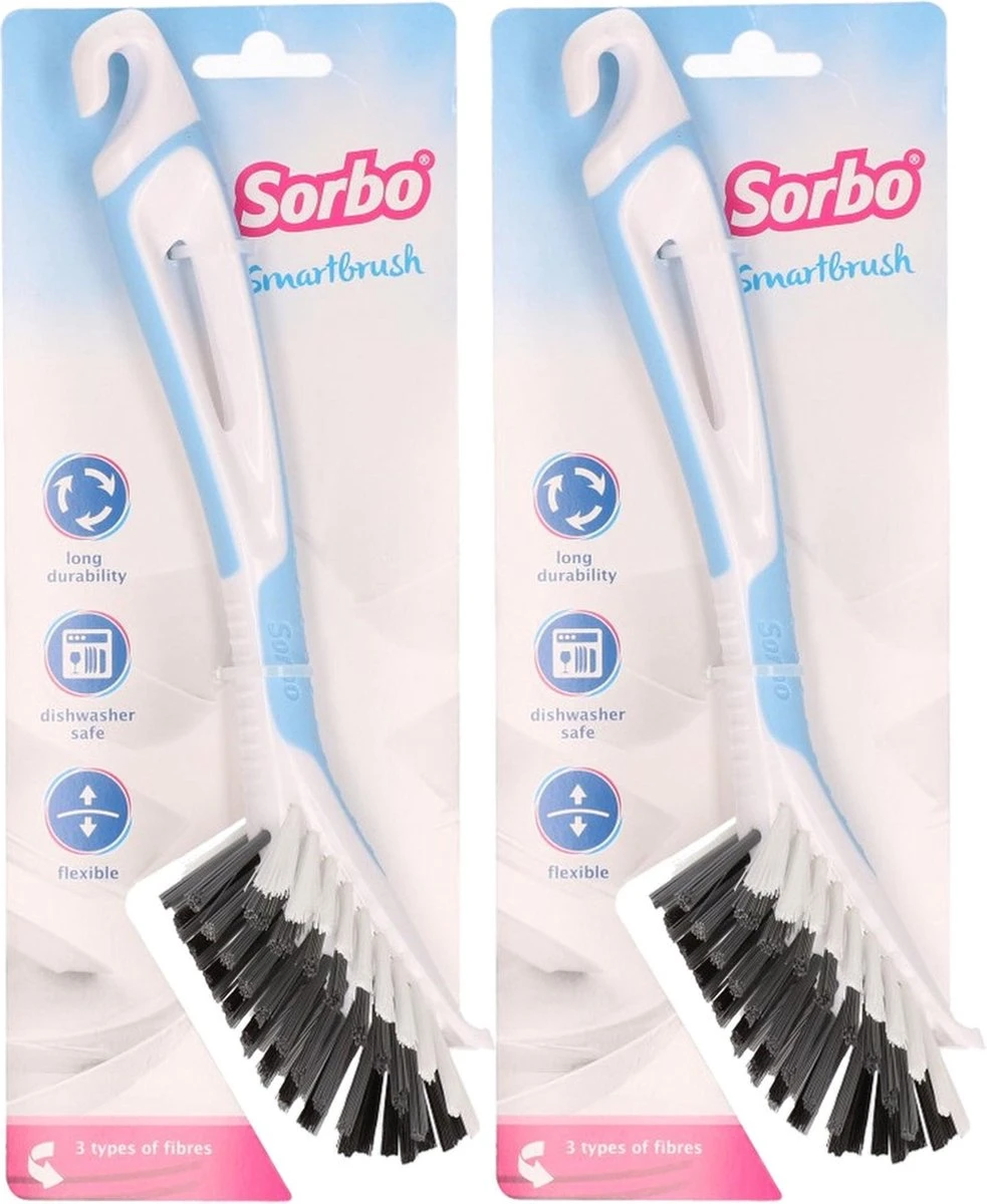 Set Van 2 Sorbo Smartbrush Afwasborstels Blauw/wit - Afwassen Afwasborstel - Huishoudelijke Keukenaccessoires 1 Set Van 2 Sorbo Smartbrush Afwasborstels Blauw/wit - Afwassen Afwasborstel - Huishoudelijke Keukenaccessoires